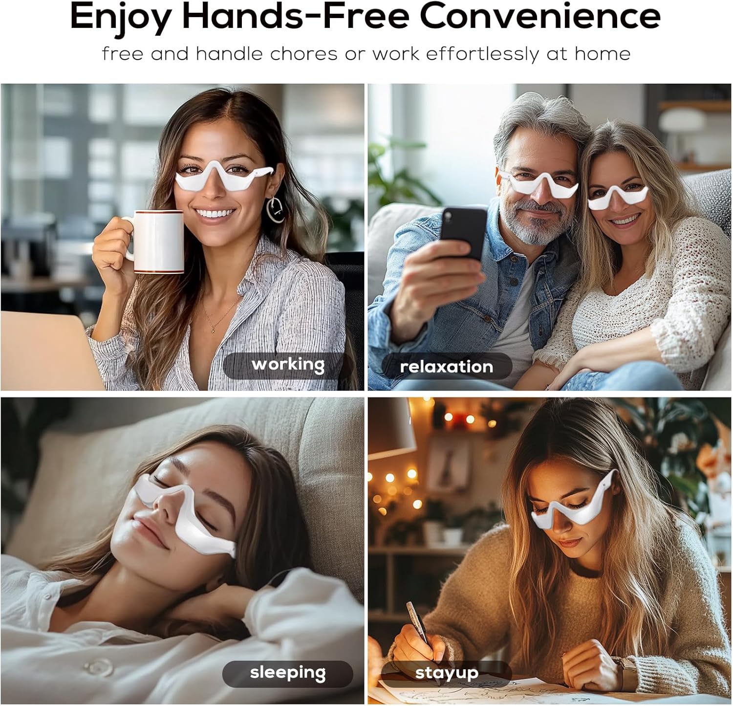 Under Eye Red Light Therapy Glasses - LED Eye Massager for Dark Circles, Puffiness, Wrinkles & Eye Strain Relief | Under Eye Red Light Therapy Device - Image 5