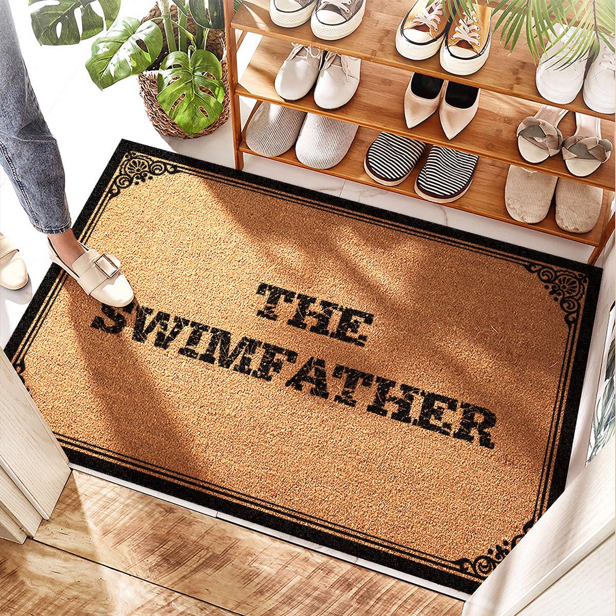 Paillasson personnalisé en coco fini les sols sales avec ce tapis d'entrée 50x80