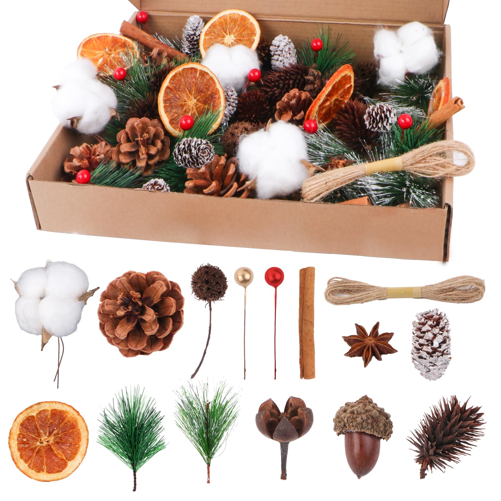 Ensemble de décoration de couronne de Noël de 170 pièces