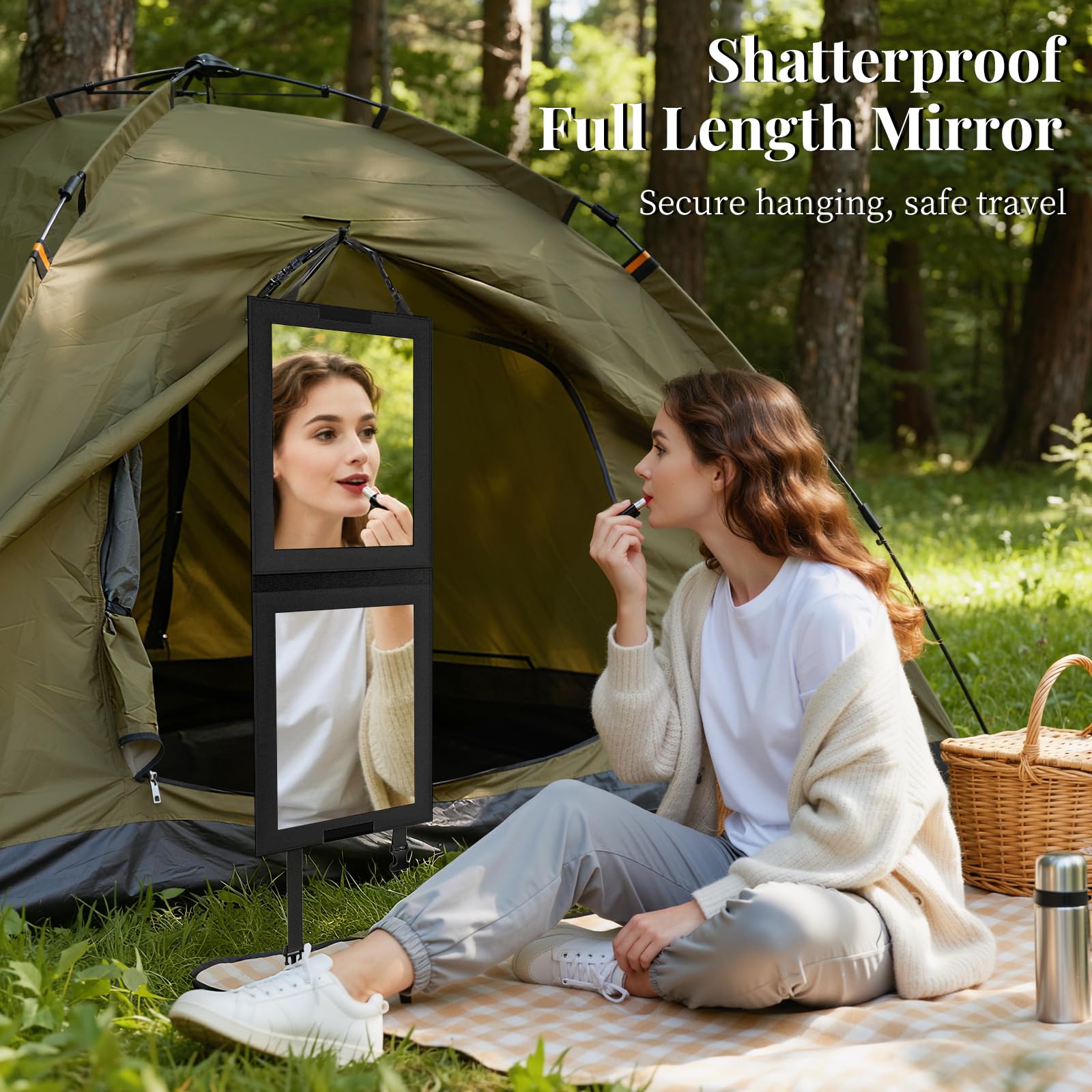 mirror tent Shinowa Foldable Portable Full Length for Dancer, Camping and Travel, Shatter-Proof Acrylic Hanging Mirror with Handle, 33x13 Inch Full Body Travel Backstage, Dark Black : Beauty & Personal Care motorcycle suit Reinforced packing Color:Black Holo - Prizm MX Torch Iridium Lens Creating gears easily with
