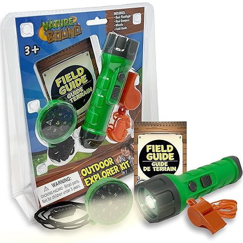 Nature Bound Outdoor Explorer Kit with Flashlight, Compass, Whistle, and