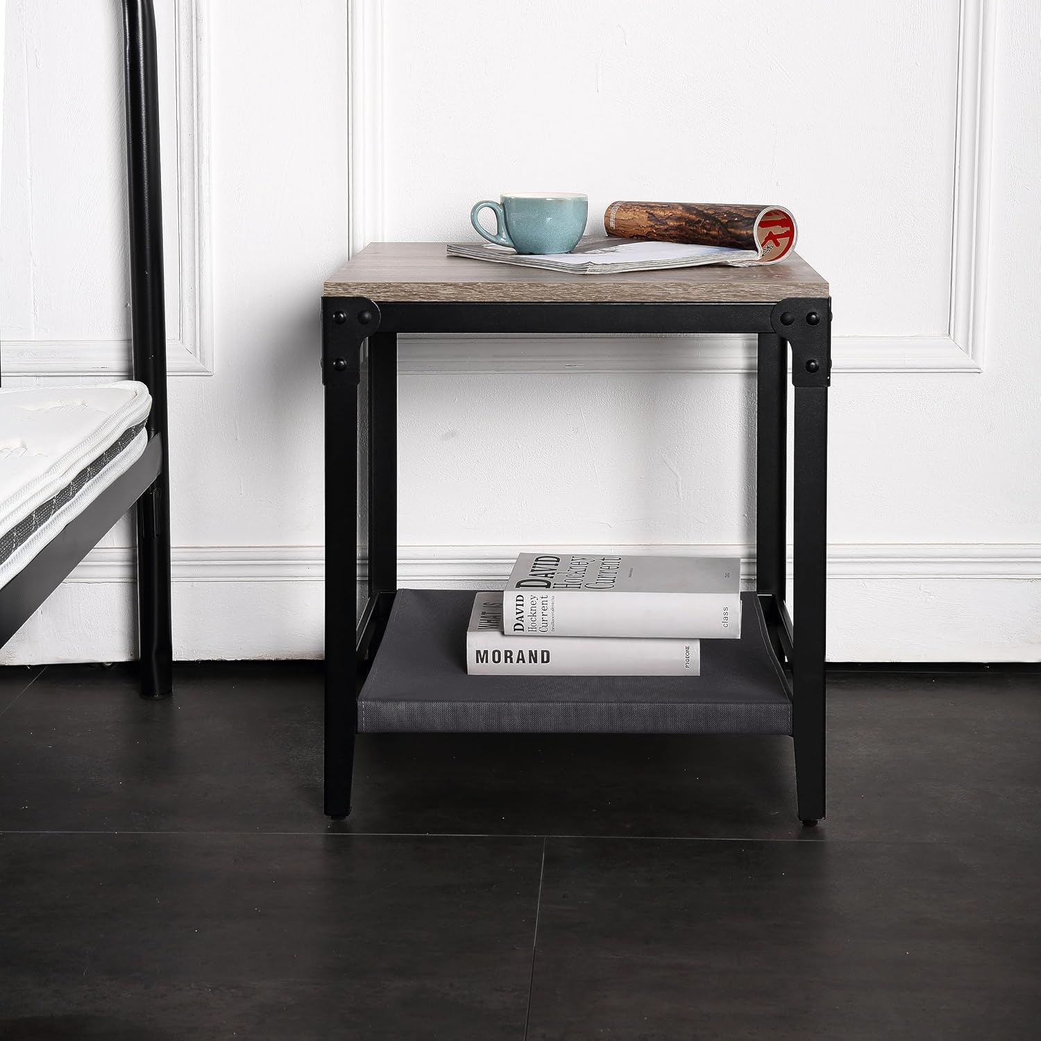 Picture of Amazon.com: Easy Assembly Minimalist Creative Metal End Table Brown ...