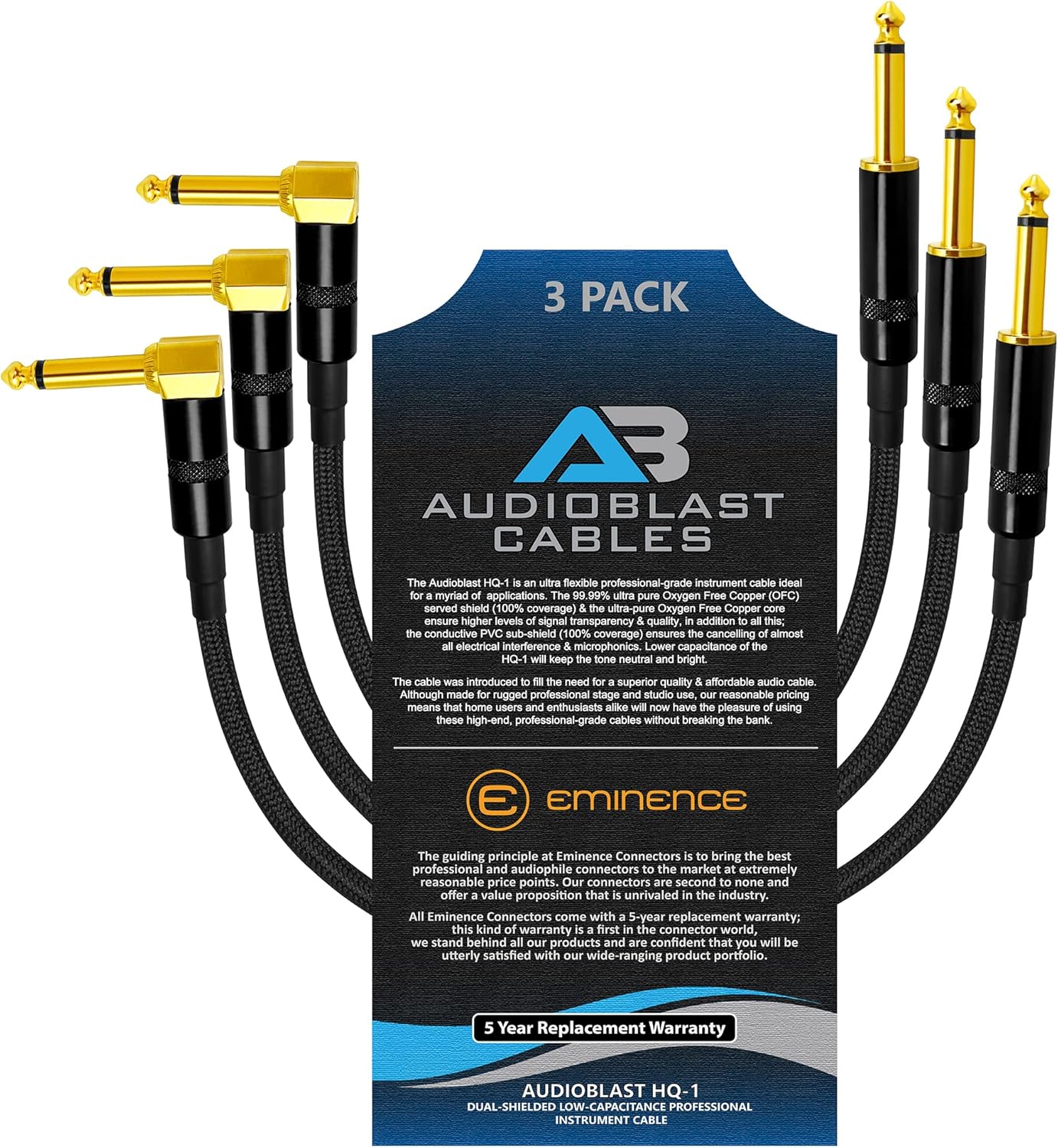 Audioblast 3 Units 12 Inch HQ1 BRAID (Black