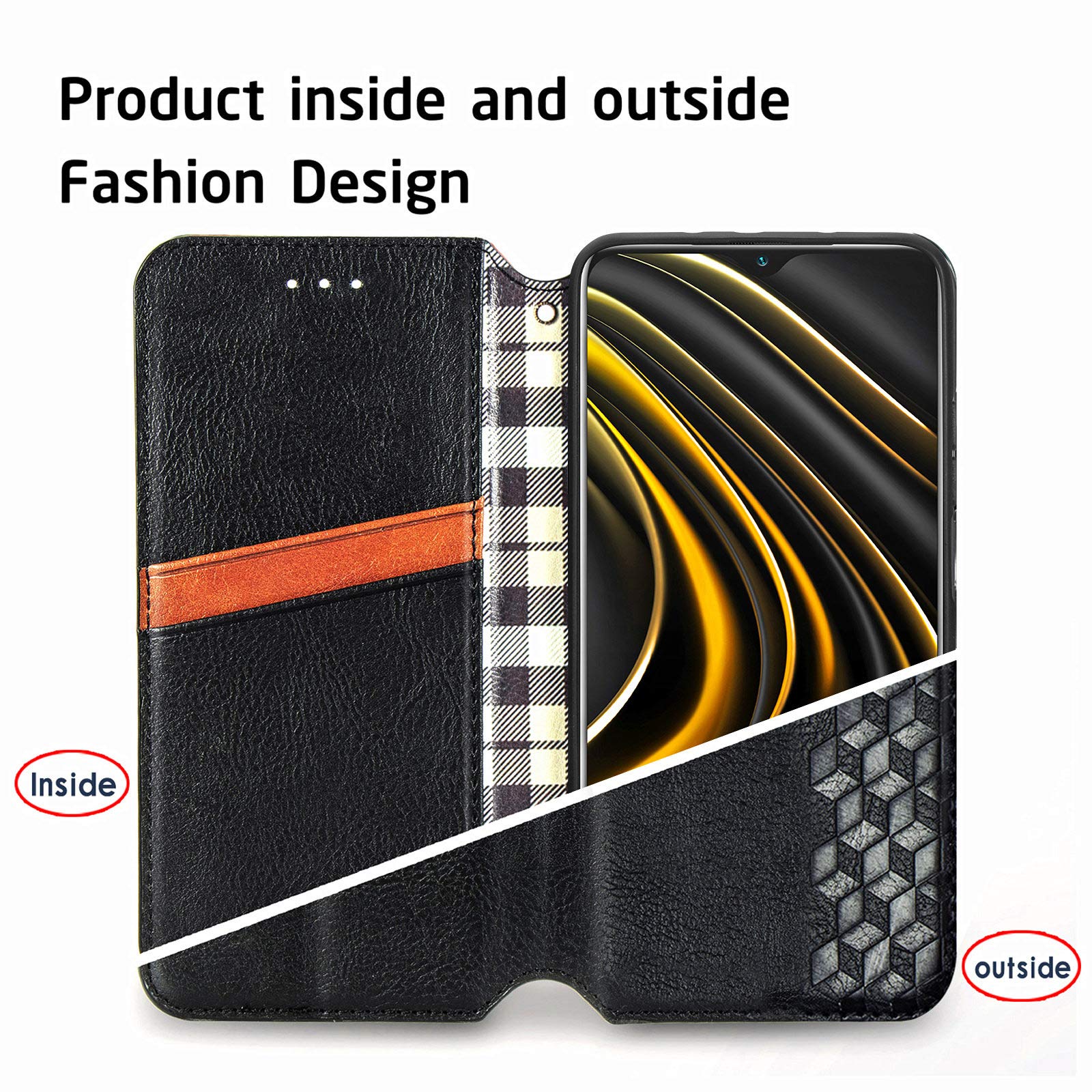 Xiaomi Poco M4 Pro 5G Case, Portafoglio con chiusura magnetica e stand, Custodia Flip in pelle
