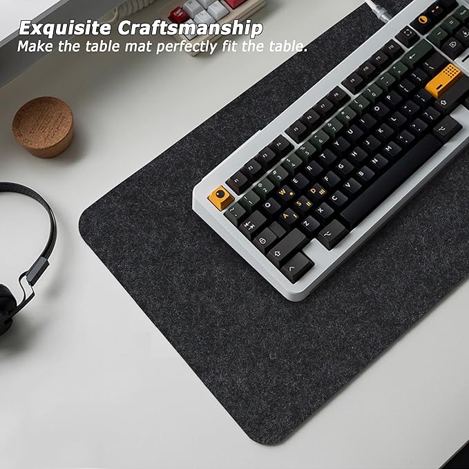 Escritorio Antideslizante 100x30 cm Fieltro Negro miniatura 4