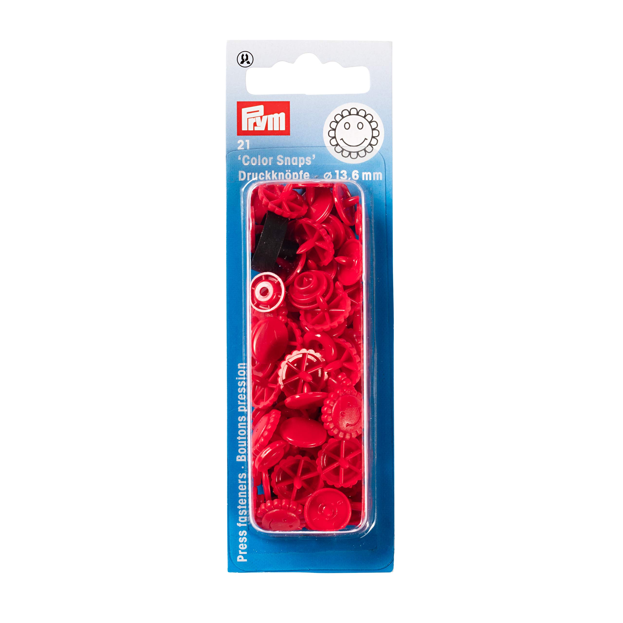 Prym Red Flower Shape Non-Sew ColorSnaps 12.4mm Snap Fasteners (21pc), 12 x 7 x 2 cm
