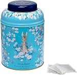 New English Teas Peter Rabbit Grande boîte à thé ronde – Design de Daisies, avec 240 English Petit-déjeuner sachets de thé, cadeau idéal pour Pâques