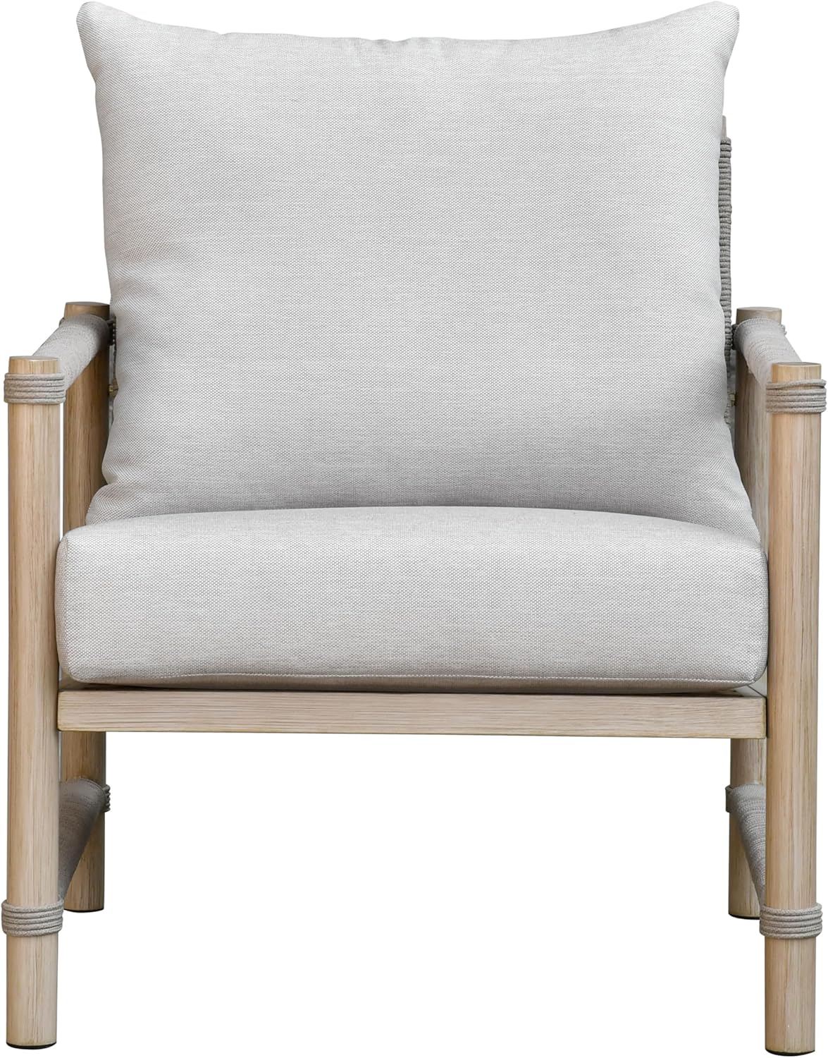 SAFAVIEH Couture Outdoor Patio Furniture Collection - Dorianna Accent Chair, Sand & Beige Woven Rope and Removable Cushions (CPT4004A)