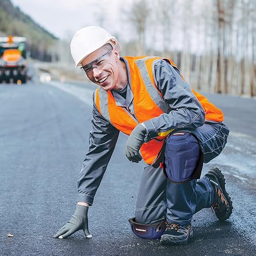 Miniatura 16 de WORKPRO Rodilleras para el trabajo, rodilleras de construcción con cojín ergonómico de gel y acolchado de espuma para jardinería, carpintería