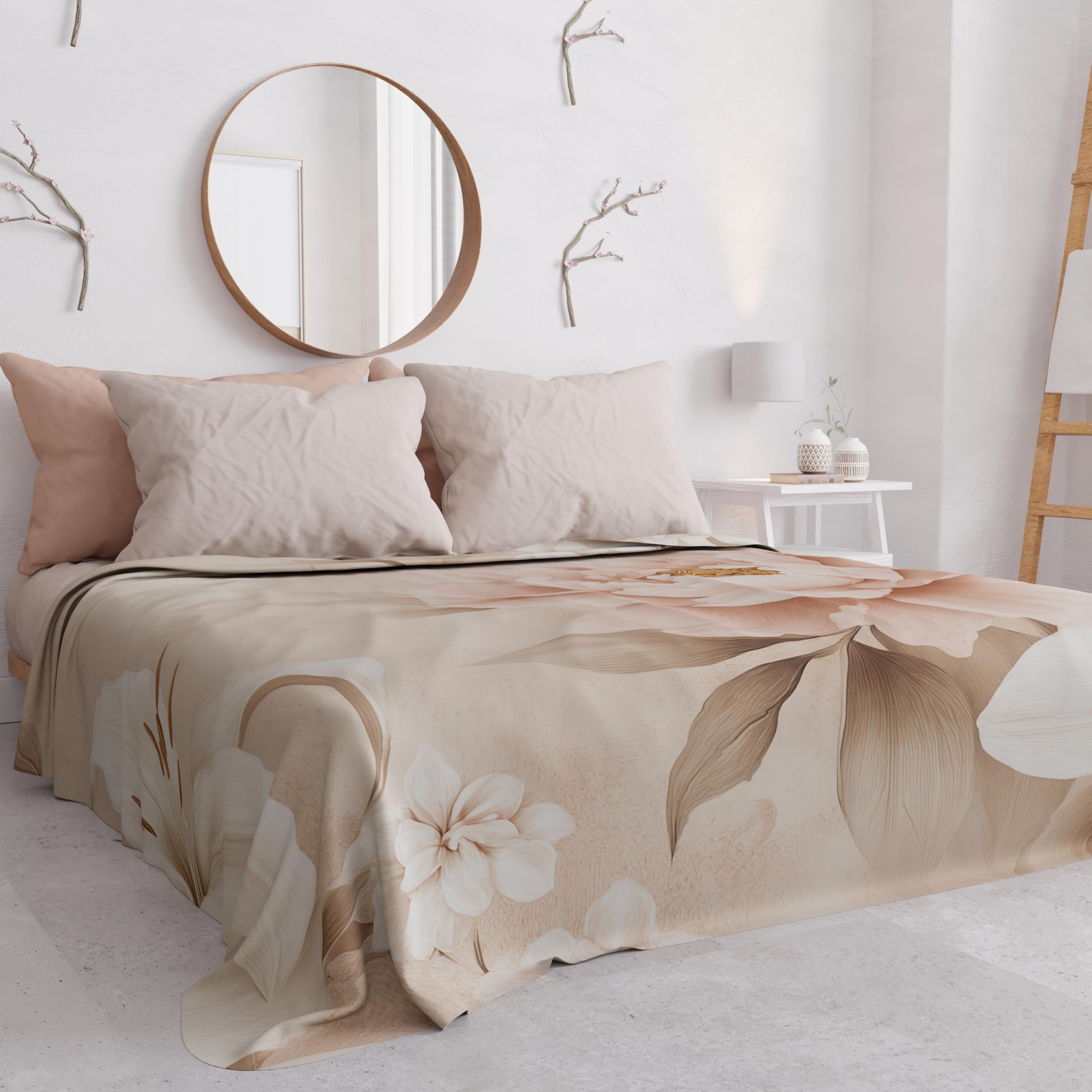 PETTI Artigiani Italiani - Spring Summer Single Bedspread Lightweight Single Bed Sheet Bedspread Floral 26 100% Made in Italy - Image 2