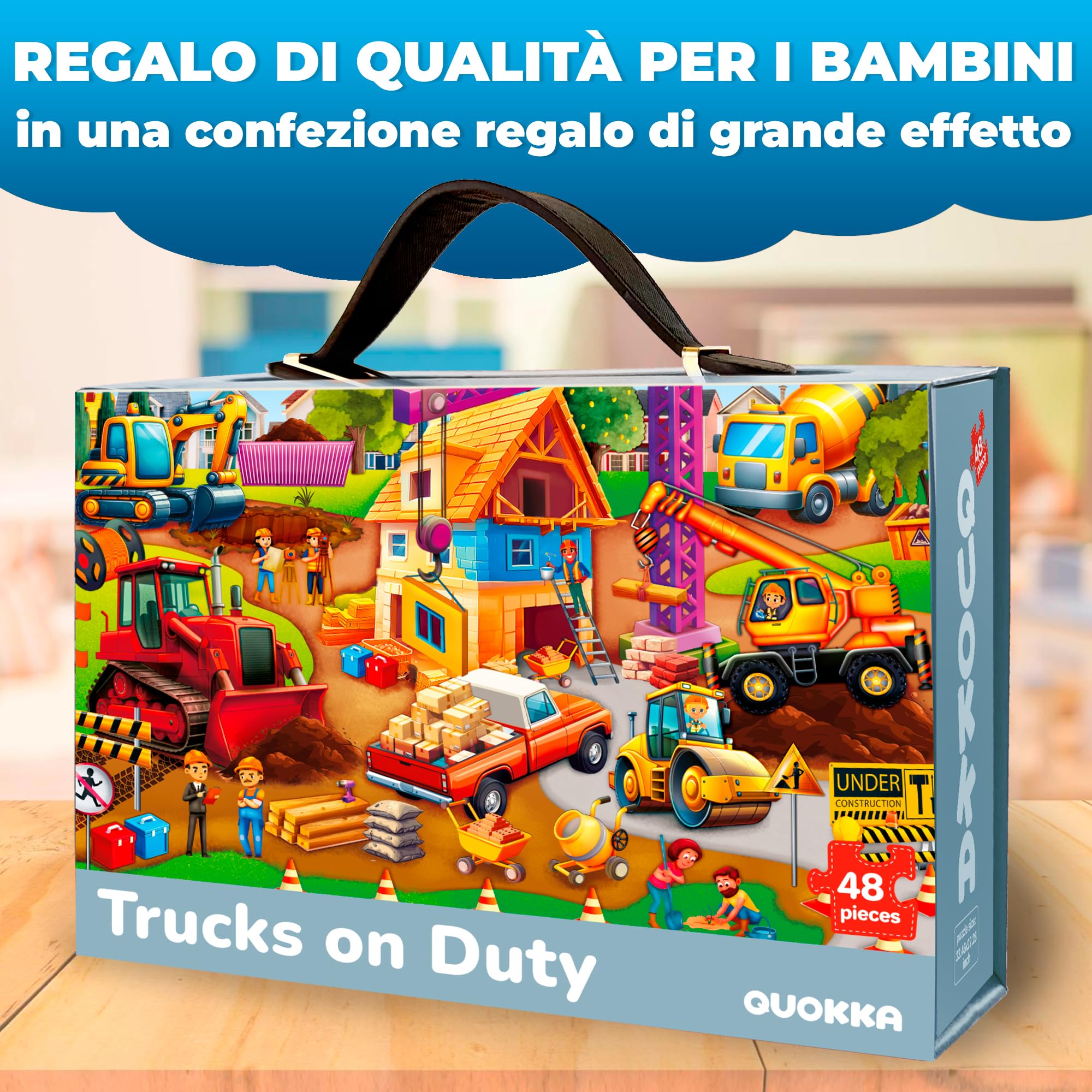 QUOKKA Puzzle Grandi Bambini 3 4 5 Anni - 60x90 cm Puzzle 48 Pezzi Gigante da Pavimento Bambino 5 6 Anni - Grande Giocattolo con di Costruzione - Giochi Educativi per Ragazzi e Ragazze dai 2 ai 6