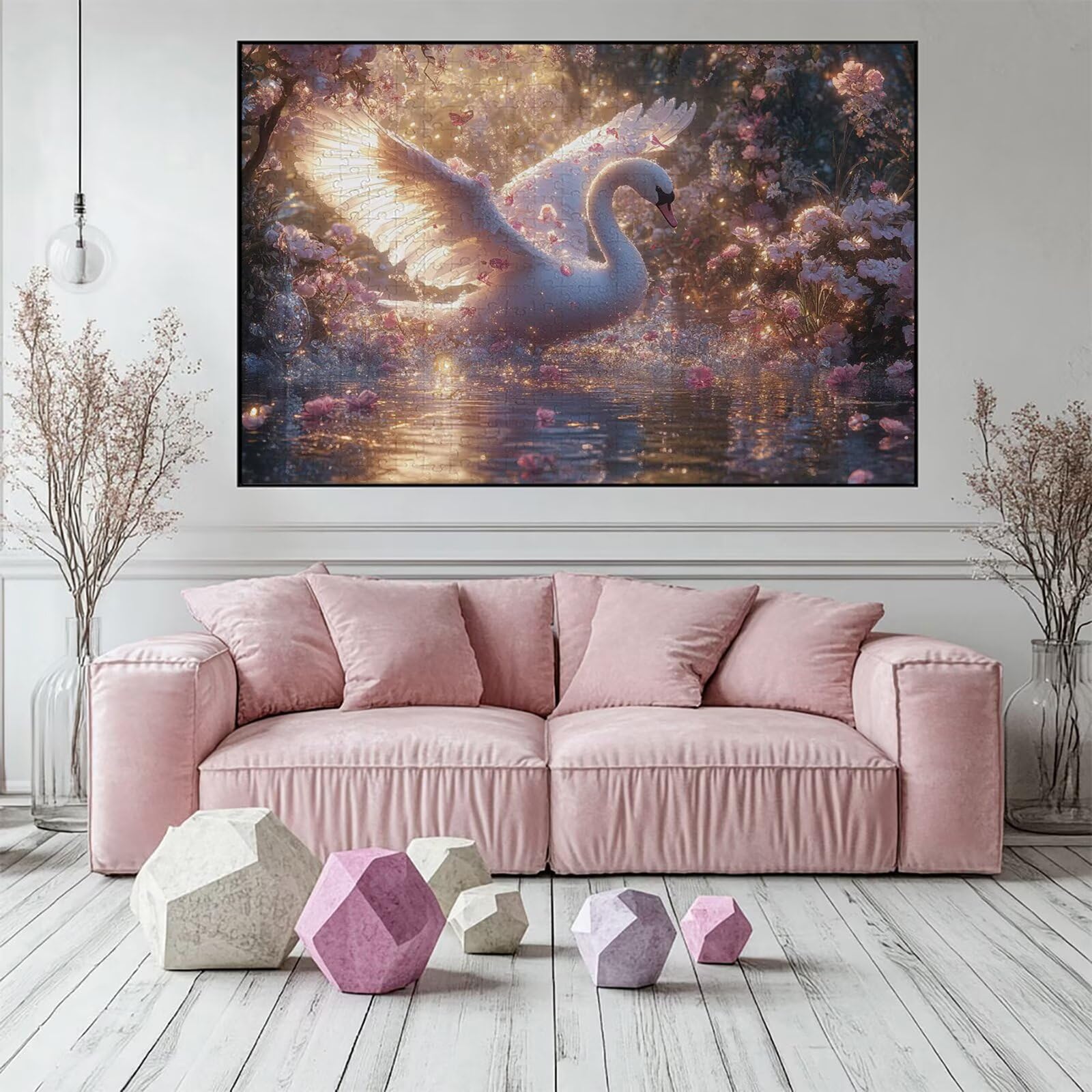 Puzzle 4000 elementów łabędź puzzle dla dorosłych kwiaty 141 x 87 cm Unikalne rzemiosło klasyczne drewniane układanka 3D do rodzinnych gier biznesowych, układanka do samodzielnego wykonania nawet do