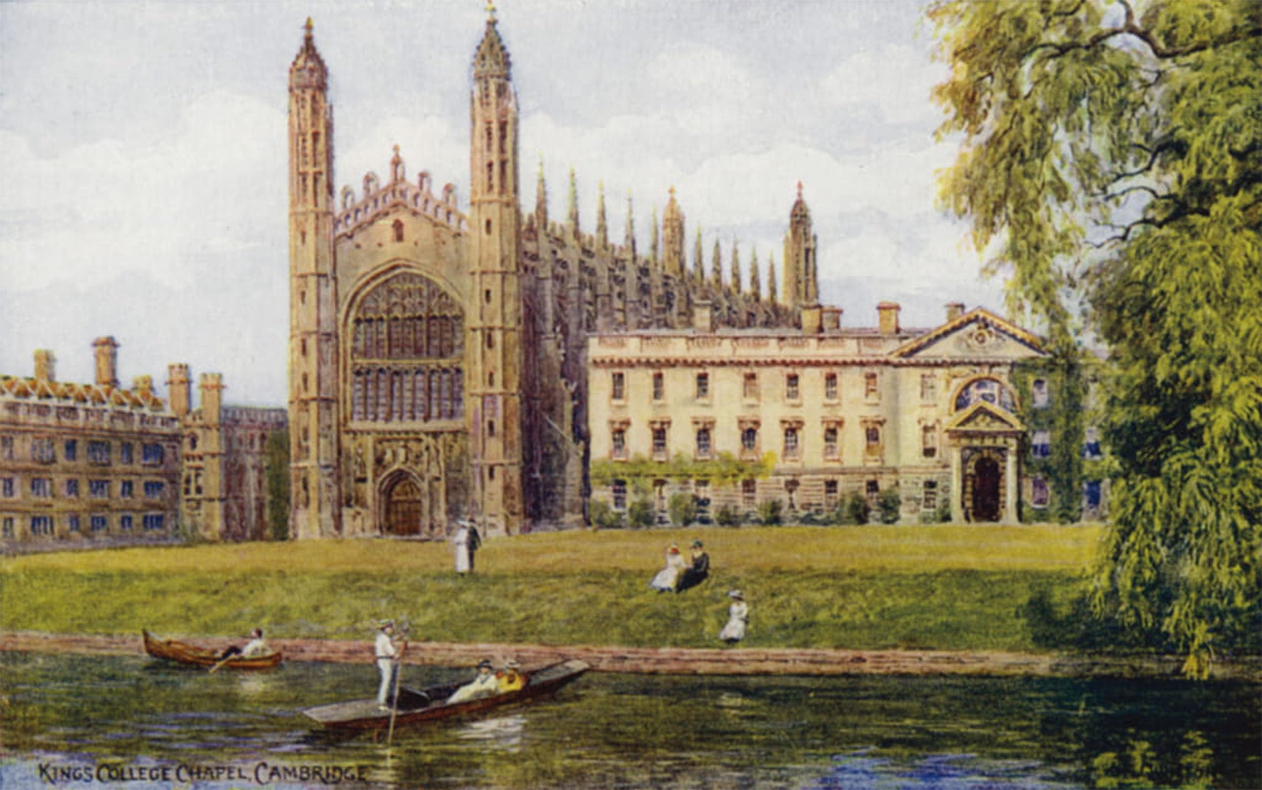 Artxlxxbn No Frame Famous Print Painting Colorful Art Print King's College Chapel By Alfred Robert Quinton Canvas Art Decorations For Home Decor 60X90cm
