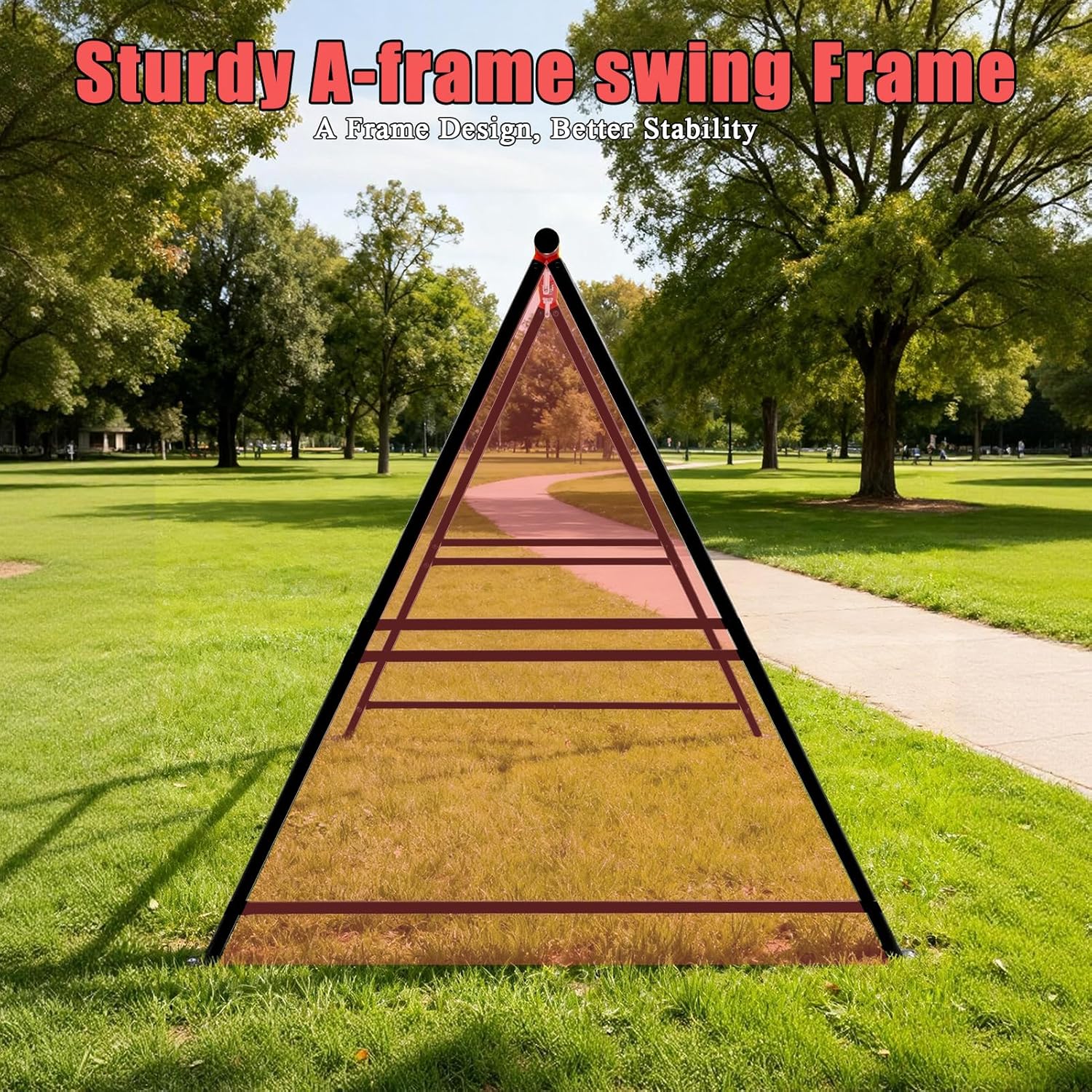 Swing Stand Frame, A-Frame Hammock Chair Stand Only, 440LBS Max Load, Swing Sets for Backyard Patio Playground Park