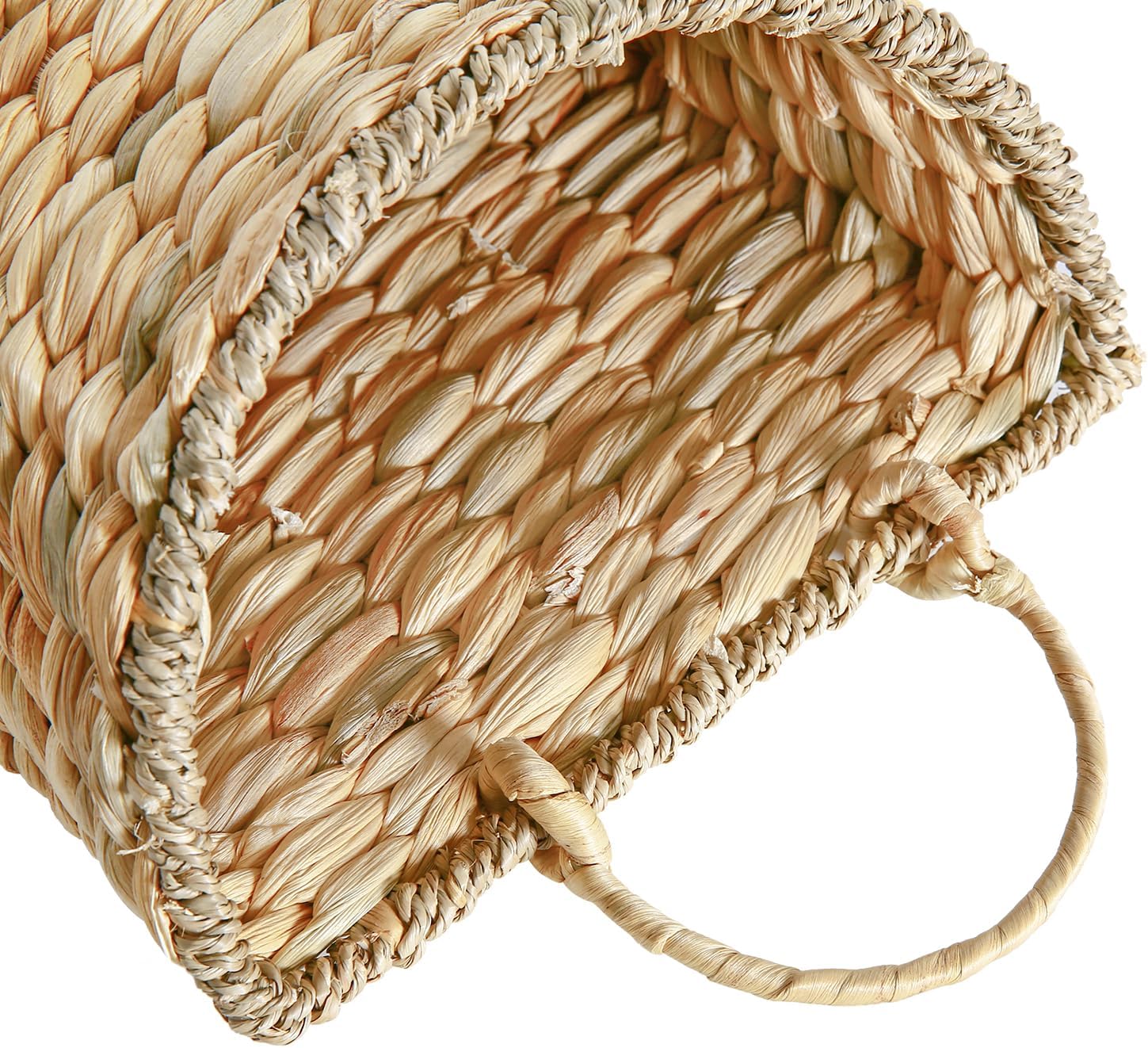 Woven Hanging Wall Basket, Rattan Wall Basket Planter, Front Door Hanger Basket Wreath for Plants,Outdoor Wicker Baskets for Wall,Door Baskets for Flowers Front Door Decor,8.6" D x 5.1" W x 11.6" H