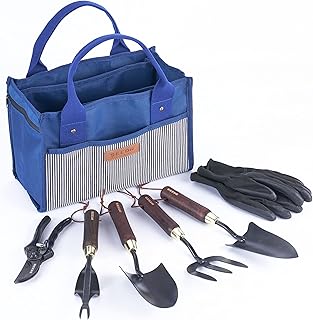 Sponsored Ad - SEEDR GARDEN WORKS Outdoor Garden Tool Set, Stainless Steel Gardening Set - Garden Tool Organizer Bag, Gard...