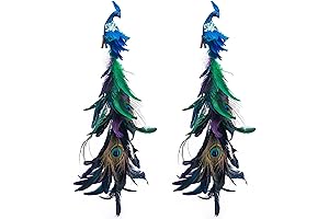 2pcs Large Artificial Peacock Ornaments