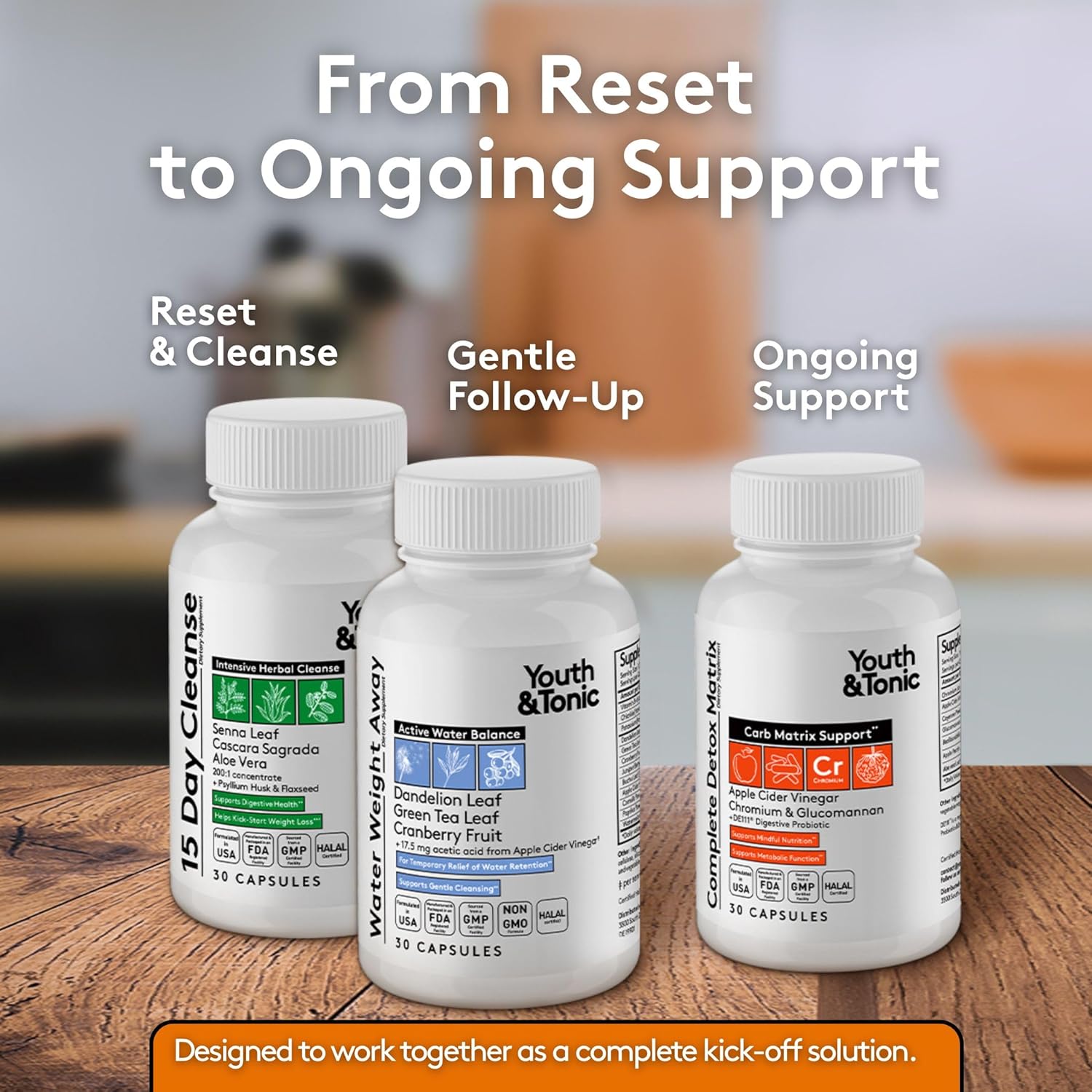 Youth &Amp; Tonic 3Pk Detox Cleanse Kick Off Weight Management &Amp;...