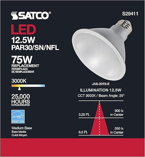 Miniatura 6 de Satco S29411 12.5 vatios; LED PAR30SN; 3000 K; paquete de 6 cumple con California