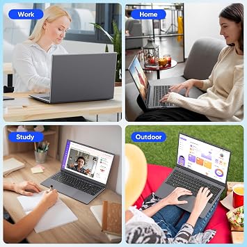 Laptop, 12GB LPDDR5 RAM 1TB SSD, Quad-Core N95 Processor Up to 3.4GHz, 15.6 FHD IPS Display, WiFi 5, Laptop Computer with Fingerprint for Students and Business, Gray
