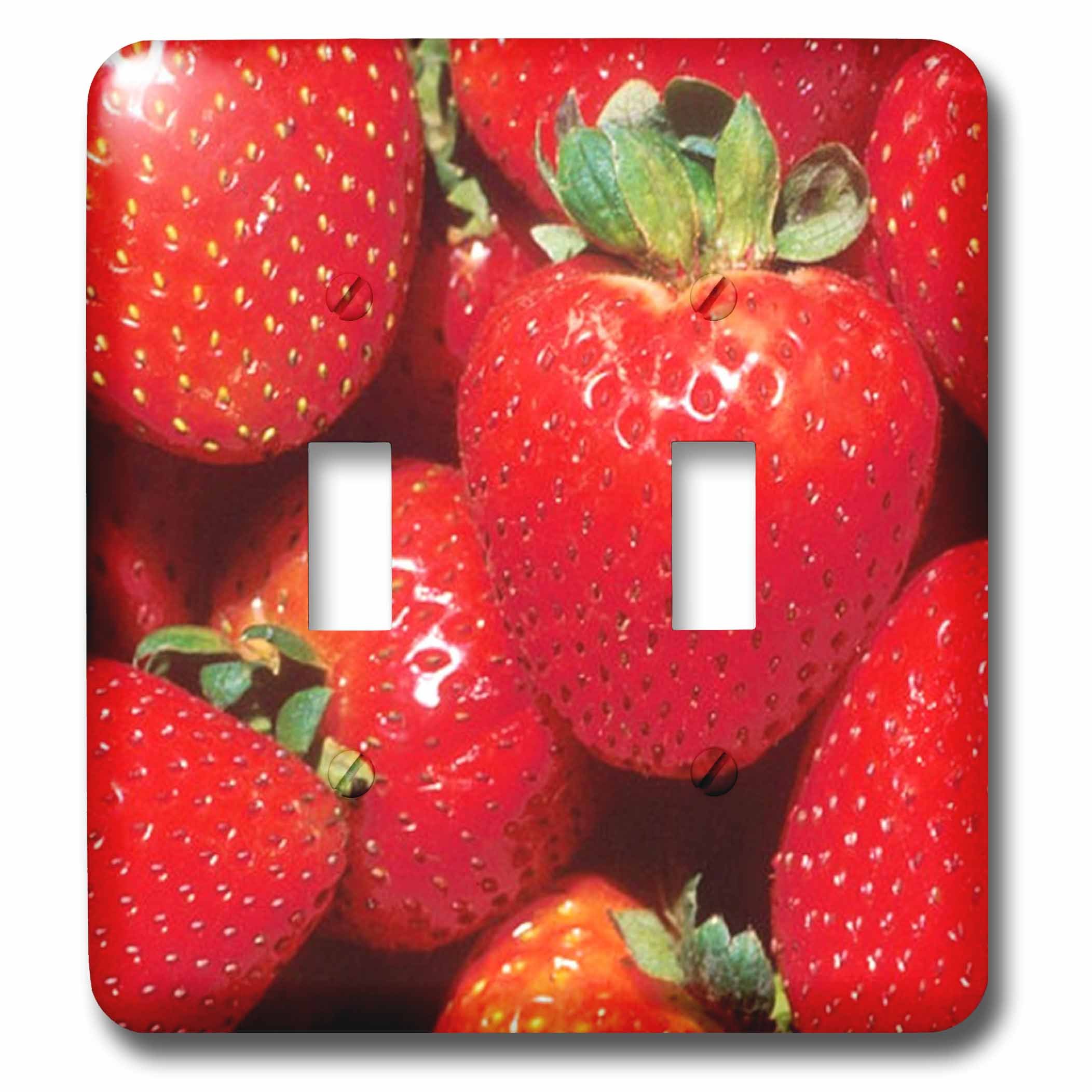 Interrupteur à bascule motif fraises pour une cuisine style champêtre