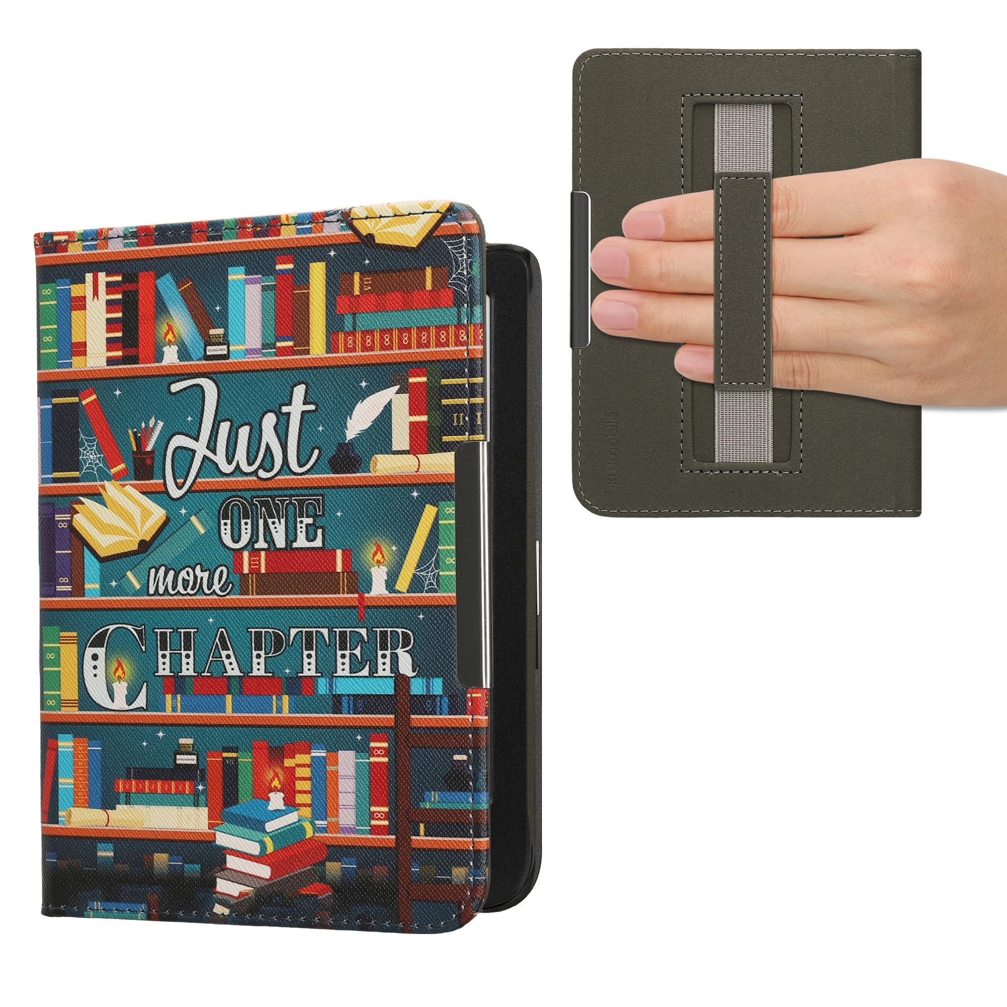 kwmobile e-reader hoesje compatibel met Kobo Clara BW/Colour - Magneetsluiting - Ereader case - Kleurrijk in roze/blauw/groen