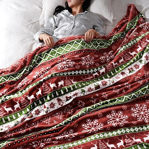 Miniatura 5 de PHF Manta de forro polar ultra suave tamaño Queen, sin desprendimiento, sin pelusas, acogedora manta ligera de 10.54 ozm para cama, sofá, silla,