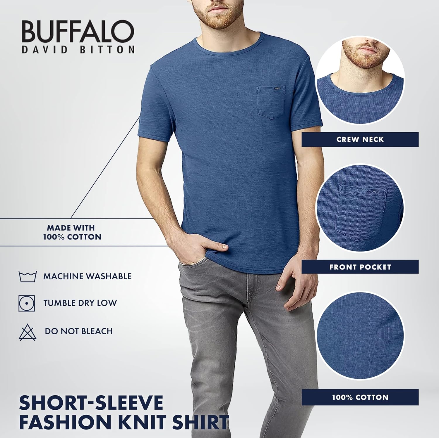 Buffalo David Bitton Mens Short Sleeve Fashion Knit - Image 4