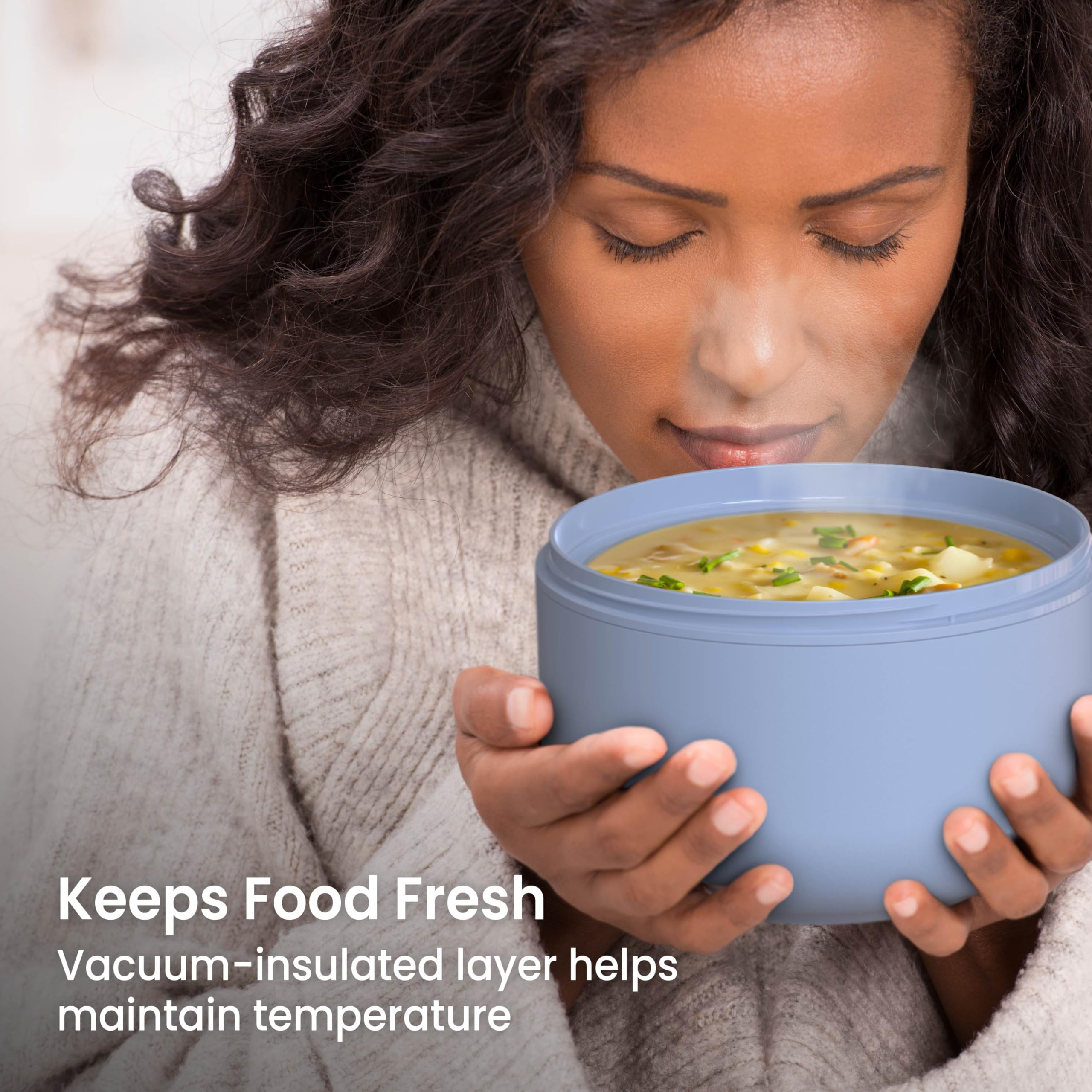 Bentgo Schüssel – Isolierte, auslaufsichere Schüssel mit Snackfach, faltbaren Utensilien und verbessertem, griffigem Design für unterwegs – hält Suppe, Müsli und mehr – BPA-frei, 600 ml (Schiefer) | Vakuumisolierter Edelstahl, auslaufsicher, breite Öffnun