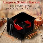 6.3QT Air Fryer Oven with LED Digital Touchscreen, 12 Preset Cooking Functions Air fryers, Bake, Reheat, Keep Warm, Nonstick and Dishwasher-Safe Basket, Stainless Steel/Black