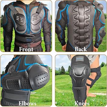 Kids Dirt Bike Gear for Teenager Youth, Motocross Armor Jacket Suit with Knee Pads Protection for Cycling Skateboard ATV MTB Skating