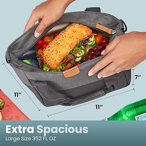 Miniatura 2 de KARRICO Lonchera casual  Lonchera aislada de alta calidad con interior forrado sin BPA y gran capacidad  Bolsa de almuerzo duradera para contacto