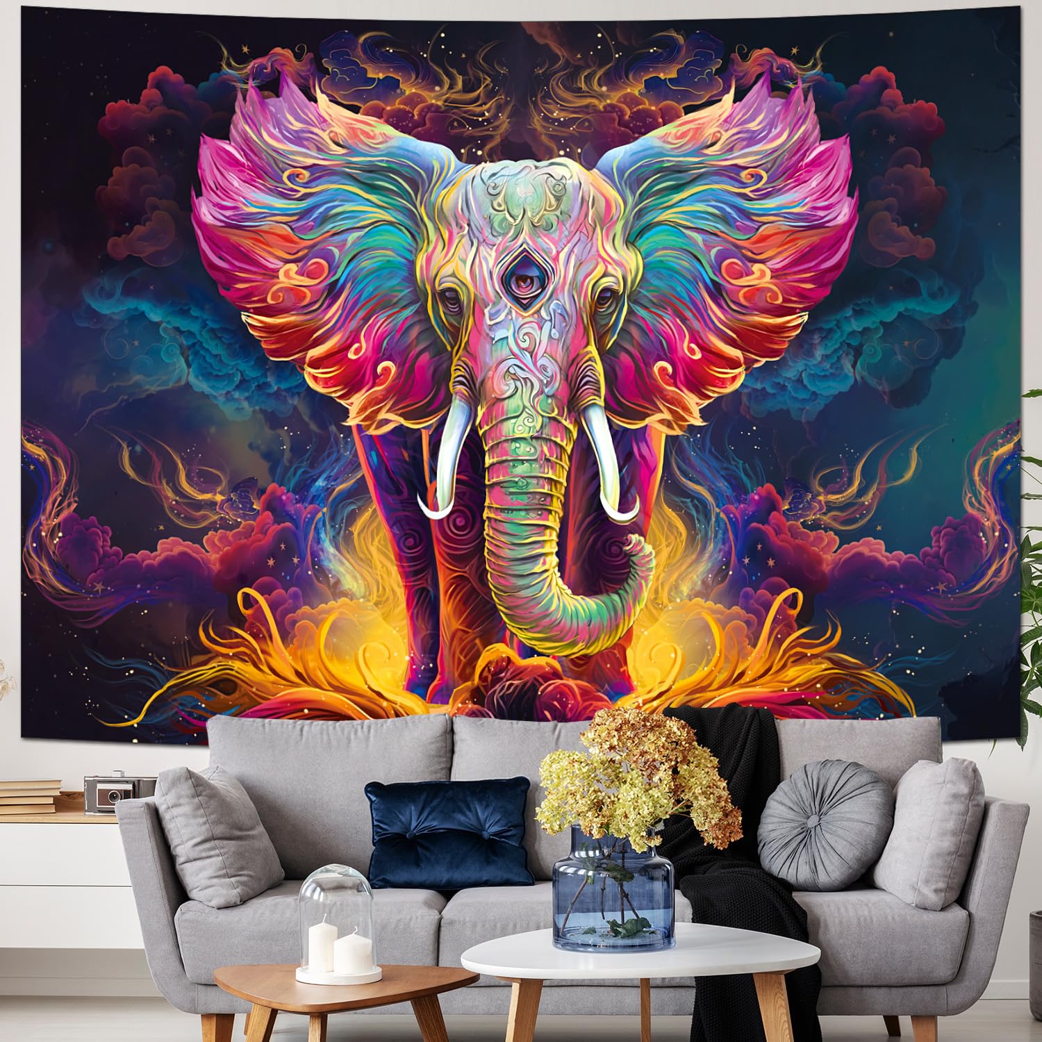 Kit Ricamo Tapestry Vervaco - Motivo Elefante Multicolore, Dimensioni 12,5x16 Cm