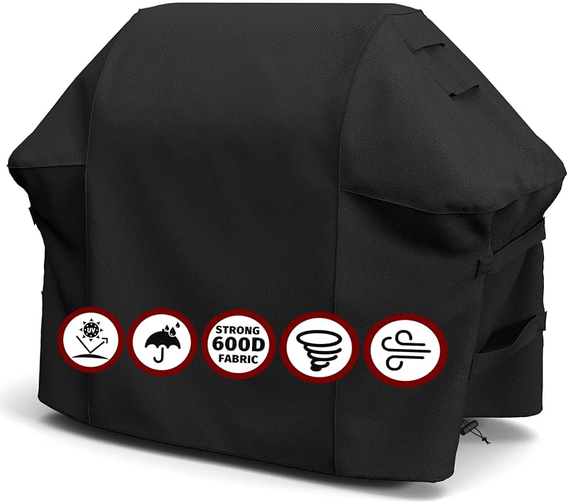 SHINESTAR Grill Cover for Outdoor Grill, Fits Weber Spirit 200/300 & Spirit II Gas Grill 600D Oxford Heavy Duty Waterproof BBQ Covers, Triple Lock Windproof Straps & Ventilation Ports, 52 Inch