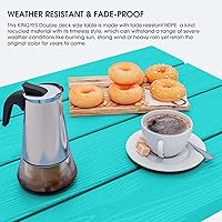Vista 4 de KINGYES Juego de 2 mesas auxiliares para exteriores, mesa auxiliar Adirondack de doble capa, Aruba