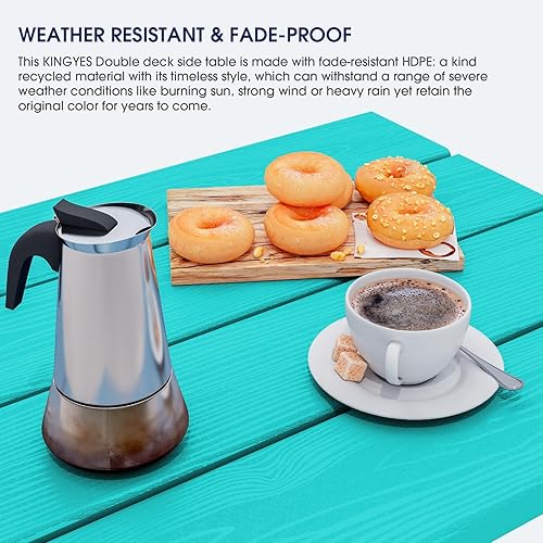 Miniatura 4 de KINGYES Mesa auxiliar doble, mesa auxiliar Adirondack- Aruba