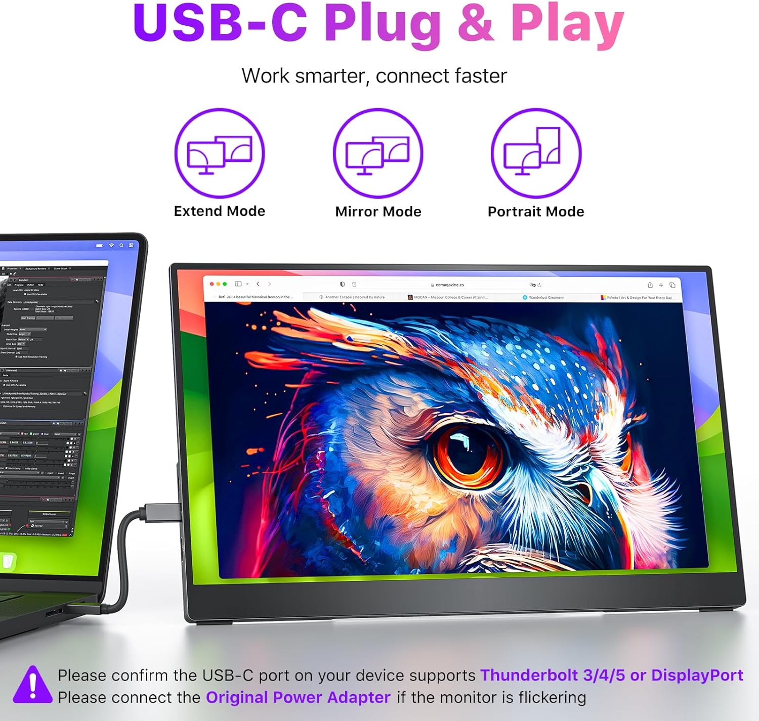 cocopar Portable Monitor 15.6 Inch 4K UHD 60Hz 145% sRGB Travel Monitor with Speaker HDMI USB-C Second Screen for Laptop MacBook Surface PC Xbox PS4/5, VESA Mountable, with Kickstand 3 81vbRMzP2fL. AC SL1500