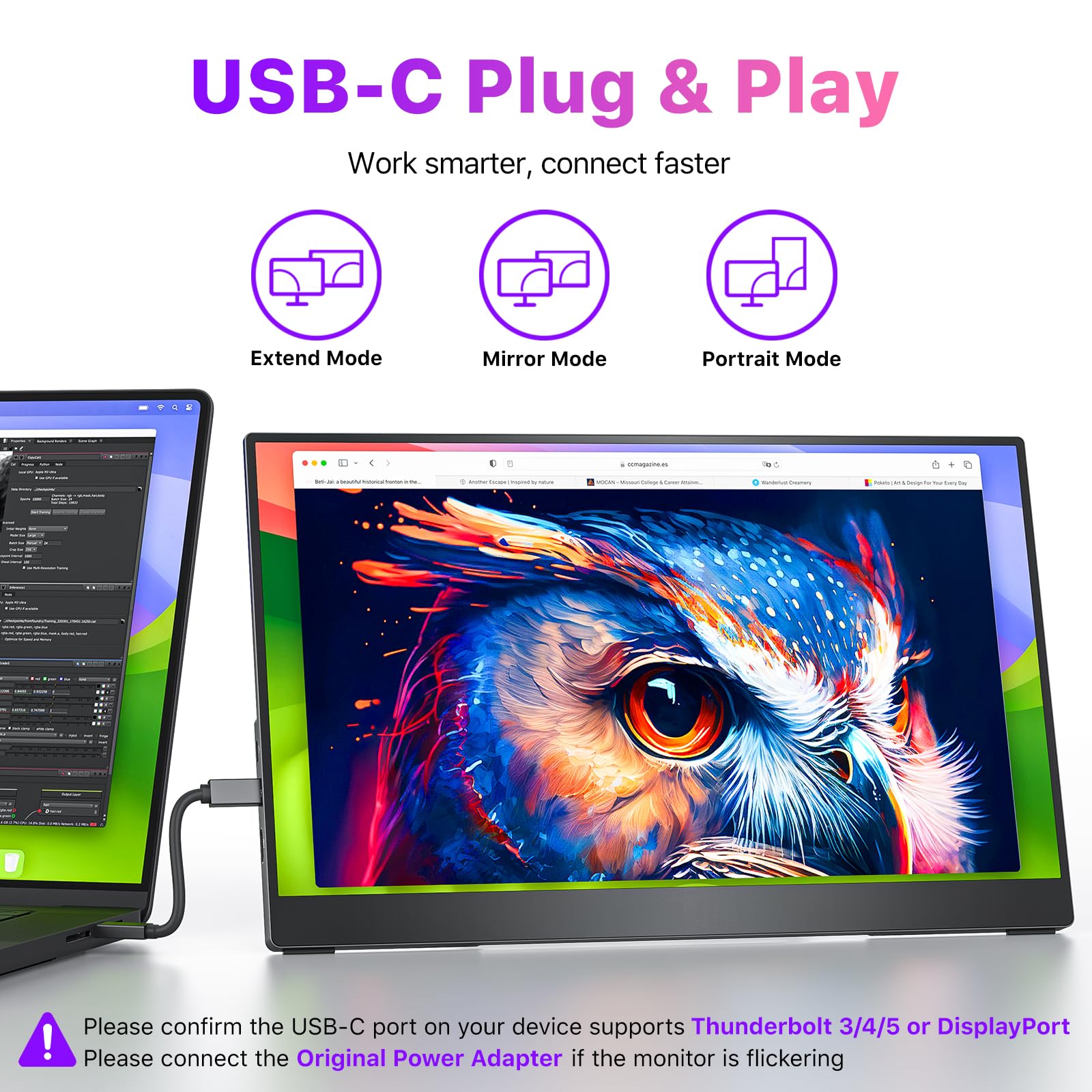 Amazon.com: cocopar Portable Monitor 15.6 Inch 4K UHD 60Hz 145