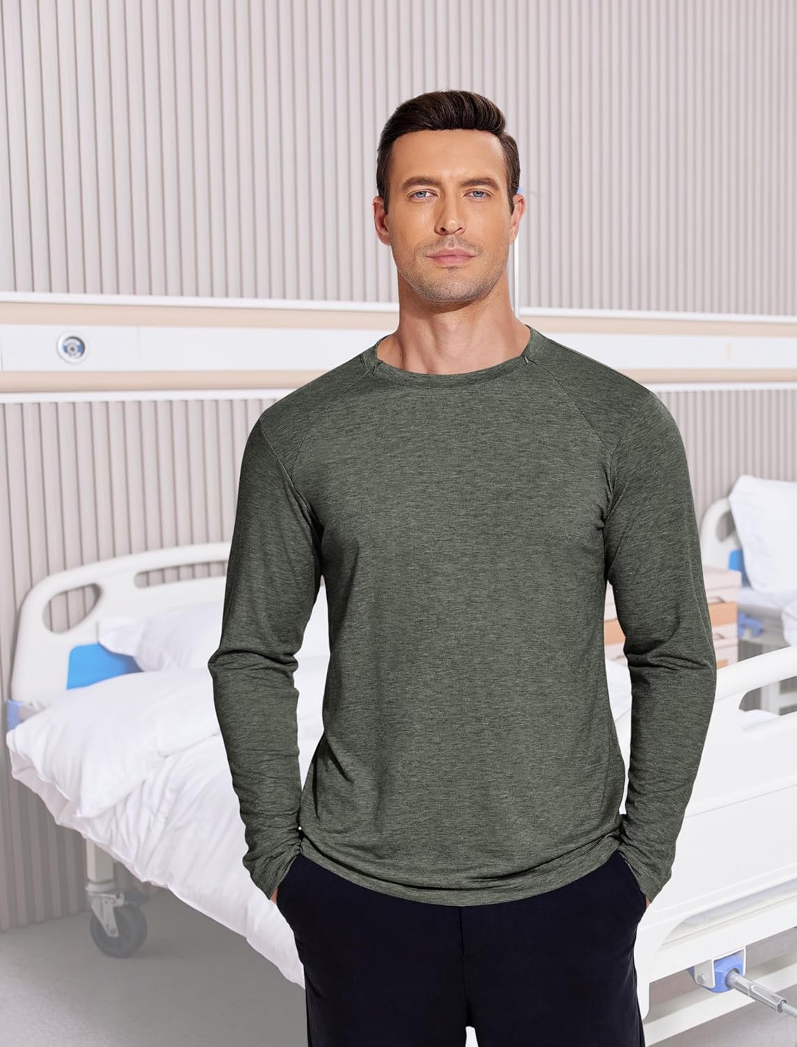 Deyeek Unisex Chemo Shirts for Port Access Chemotherapy Must Haves Long Sleeve Cancer Care Package for Men - Image 3