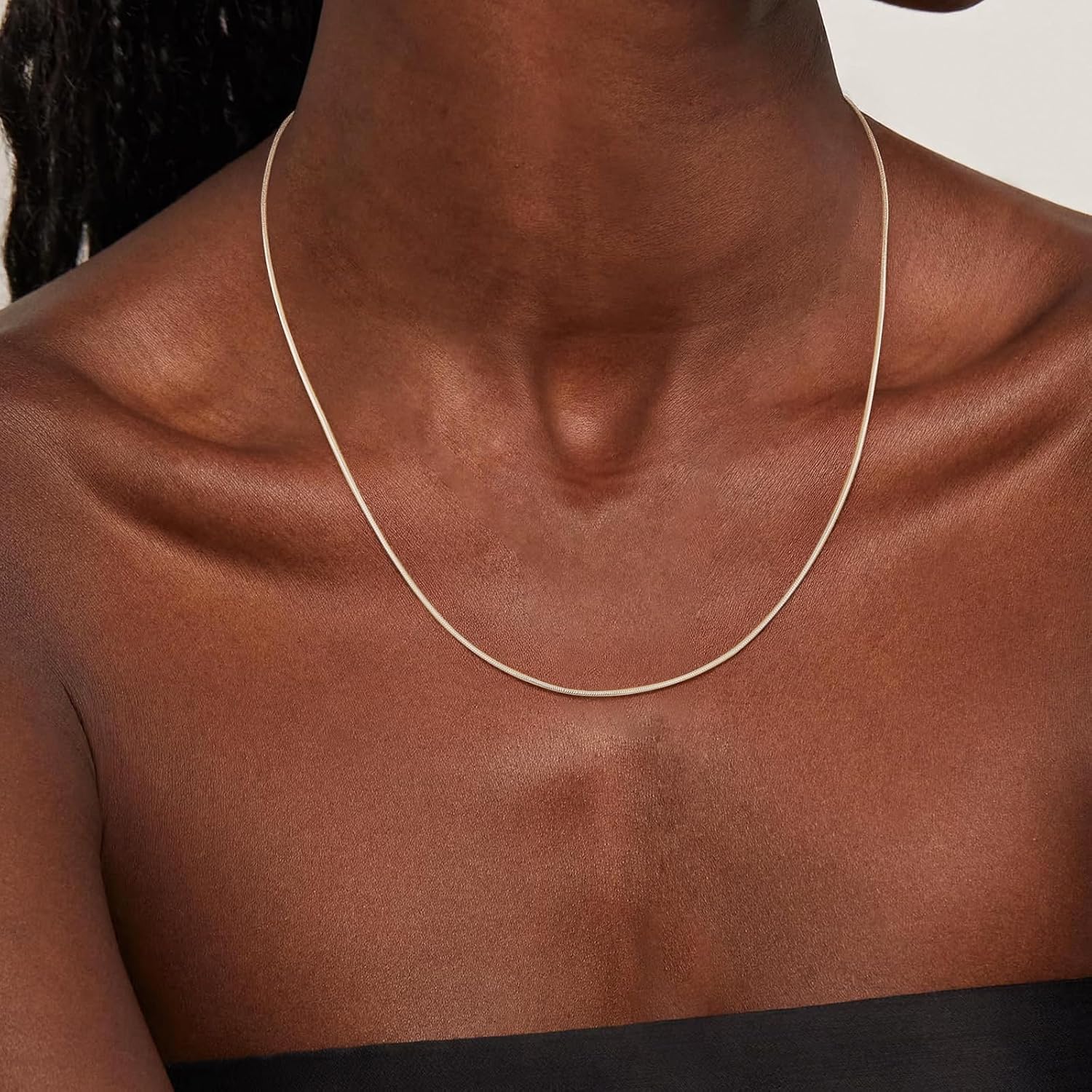 925 Sterling Silver Chain Necklace for Women - 1mm 1.5mm 2mm Snake Chain Necklace Smooth Sturdy Jewelry Gift Size 16/18/20/22 Inches