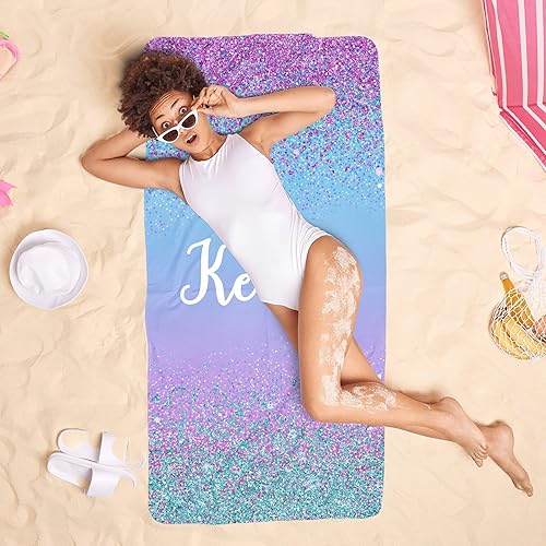 Miniatura 6 de Toallas de playa personalizadas para niños y adultos, toallas de playa personalizadas con nombres, toallas personalizadas de secado rápido para