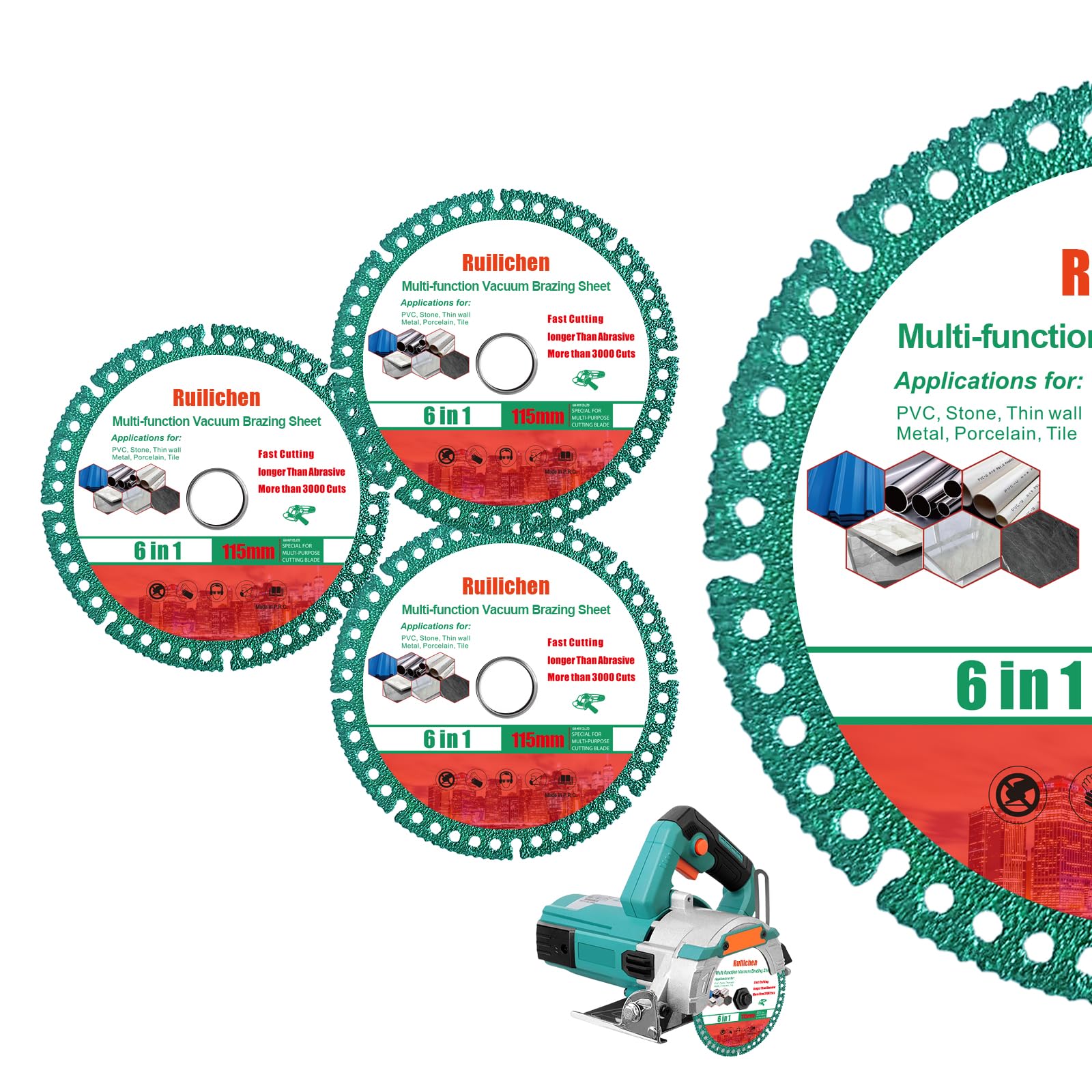 Diamond Cutting Discs - 3 Pack for Angle Grinders -1