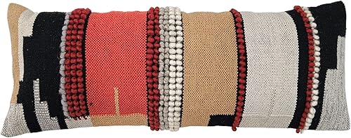 Vista 11 de Trade Star Funda de cojín gruesa hecha a mano de alta calidad, 100% algodón, decorativa, de alta calidad, estilo bohemio, copetudo, altamente Funda