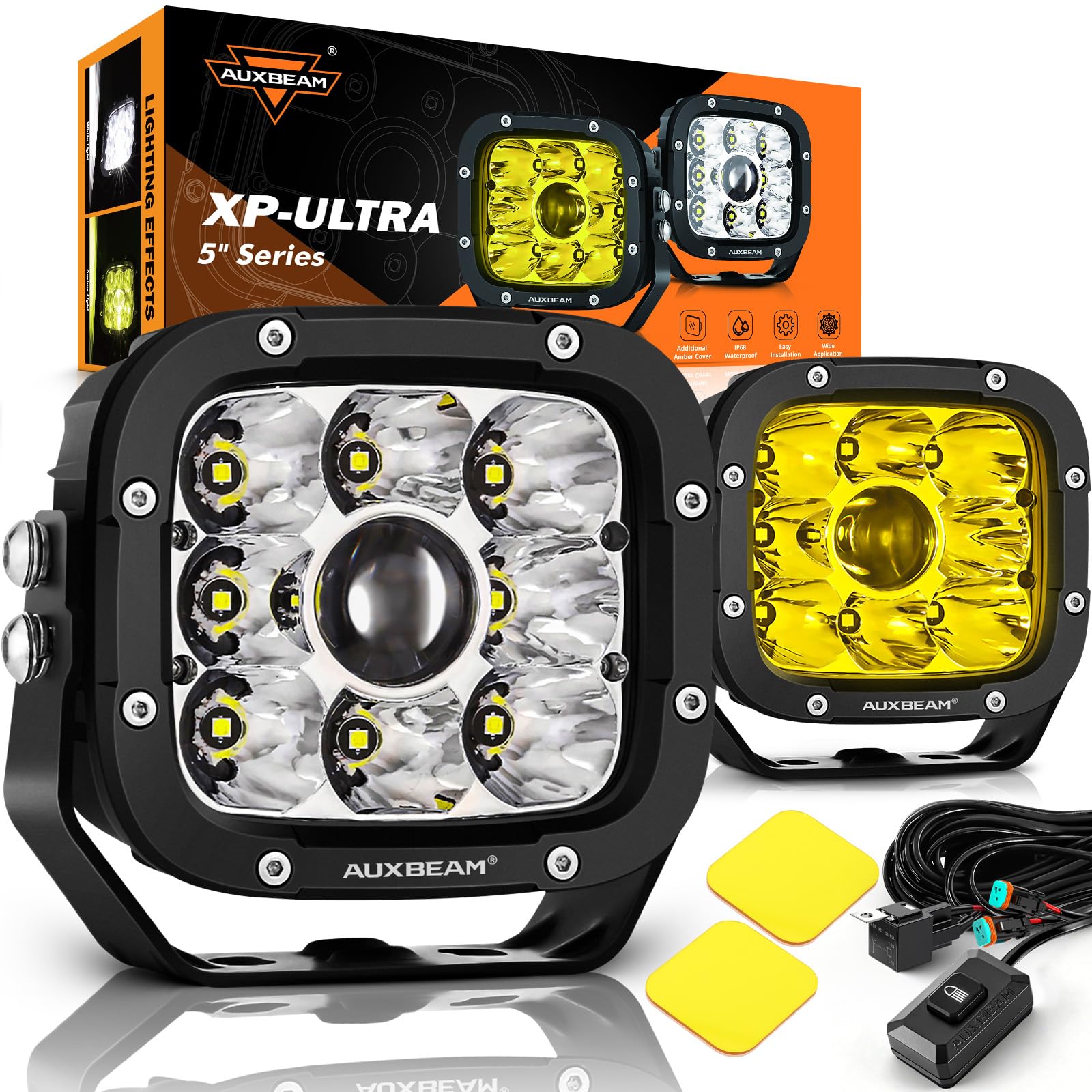 Auxbeam XP-Ultra Series 5" 100W Offroad LED Pods Hyper Spot Light Bars