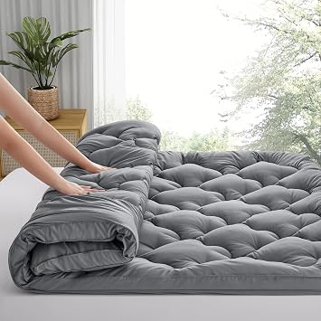 3 Inch Mattress Topper Pillow Top King Size Extra Thick Padded Mattress Pad & Protector, Breathable Fitted Deep Pocket 8-21, Ultra Soft & Supportive