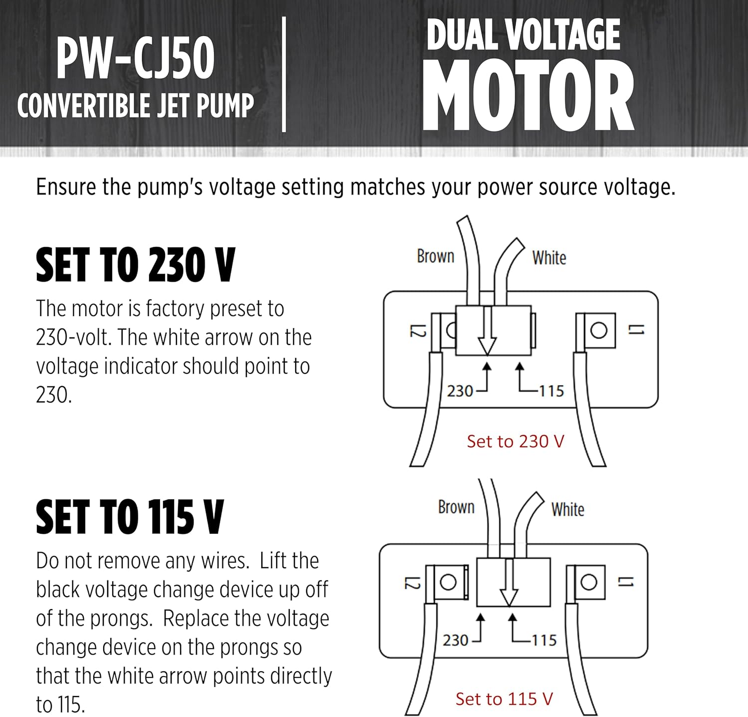 Red Lion PumpWorks PW-CJ50 115/230 Volt, 1/2 HP, 7.9 GPM Convertible (Shallow or Deep Well) Jet Pump, Black, 97090501