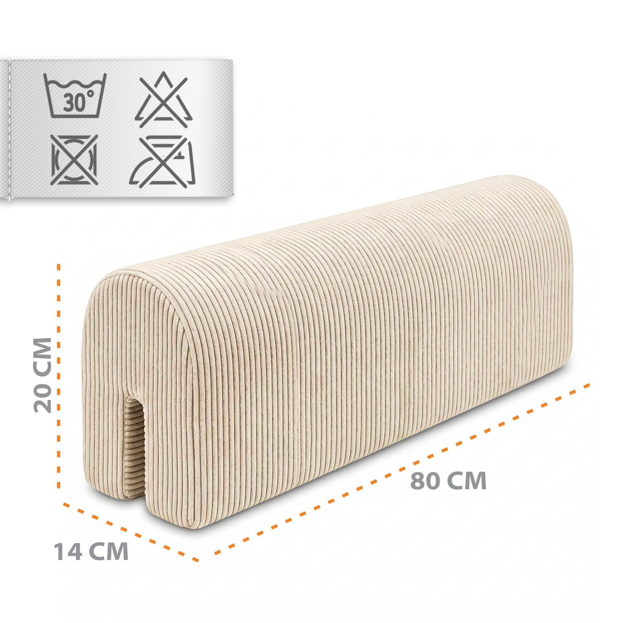 Tour De Lit Bébé Respirant 80 Cm - Contour De Lit Protection Mousse Pour Barreaux Enfant Lincoln Beige