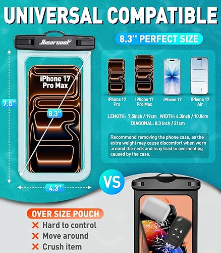 Miniatura 2 de Hiearcool Bolsa impermeable para teléfono, funda impermeable para iPhone, bolsa impermeable para teléfono celular, bolsa impermeable para crucero,