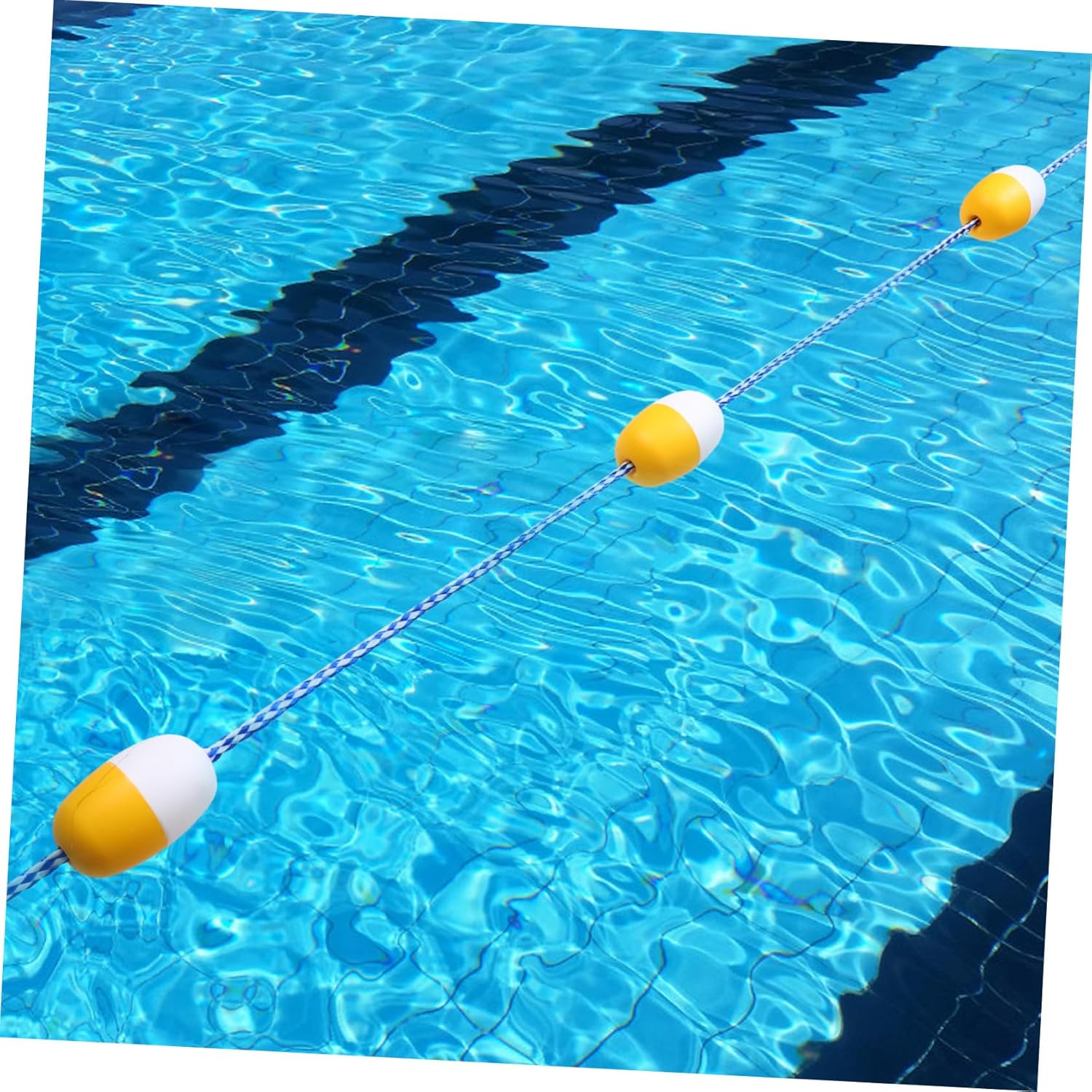 BESPORTBLE 5m Pool Safety Swim Rope Float Line Diameter Buoy Balls Yellow and White Spiral Lines Pool Division Equipment