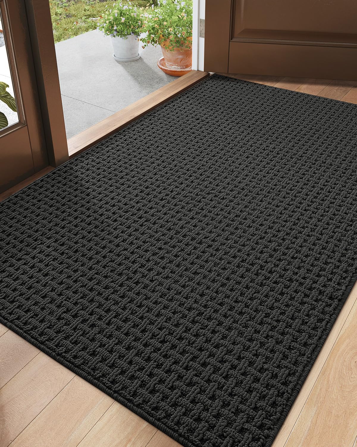 DEXI Door Mat Indoor Rugs for Entryway, Front Door Entry Rug for Home Entrance, Non Slip Absorbent Low Profile Welcome Doormat for Inside House, Garage, Patio, 32"x48", Grey 32"x48" Grey
